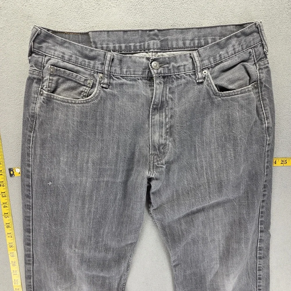 Levis 569 Jeans Mens Gray Charcoal Wash Relaxed Straight Zip Fly Fits 34x28